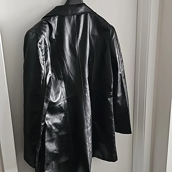 Black Leather Fall/Spring/Summer Jacket - Picture 3 of 3